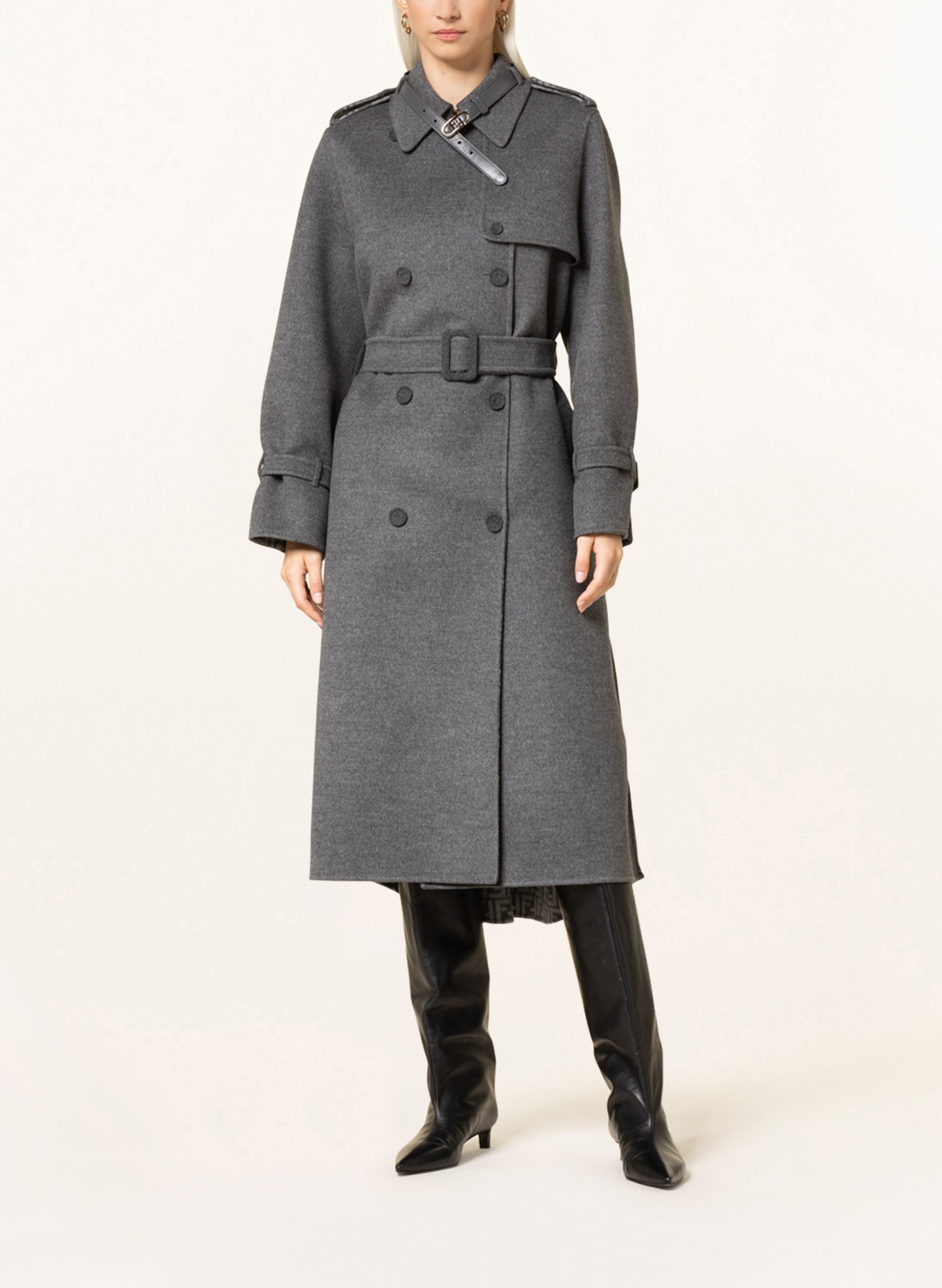 FENDI Trench coat, Color: GRAY (Image 2)