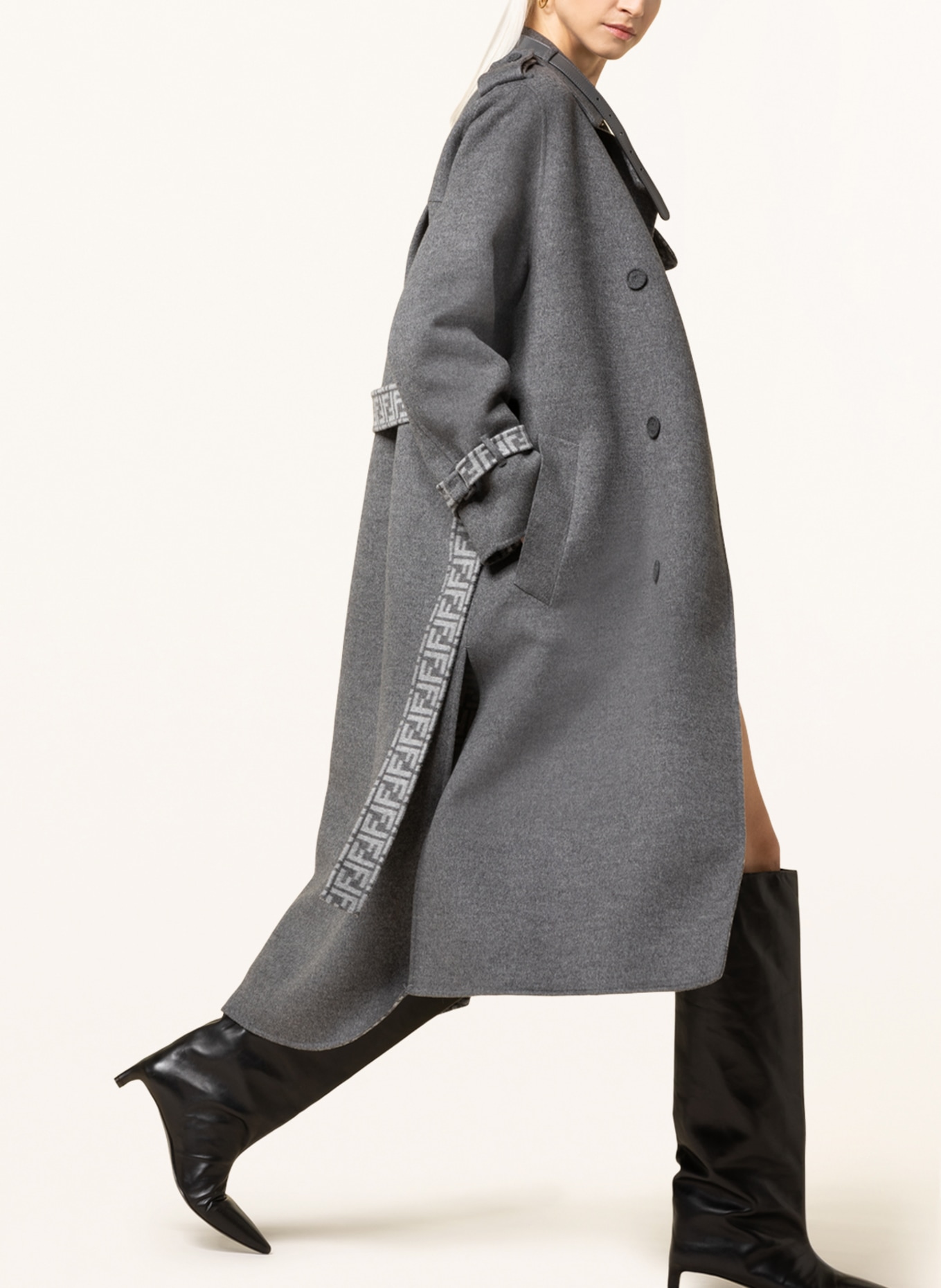 FENDI Trench coat, Color: GRAY (Image 5)