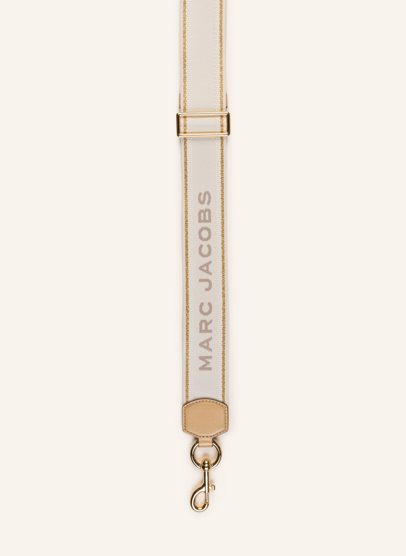 Marc Jacobs The Logo Webbing Strap - Beige/Gold