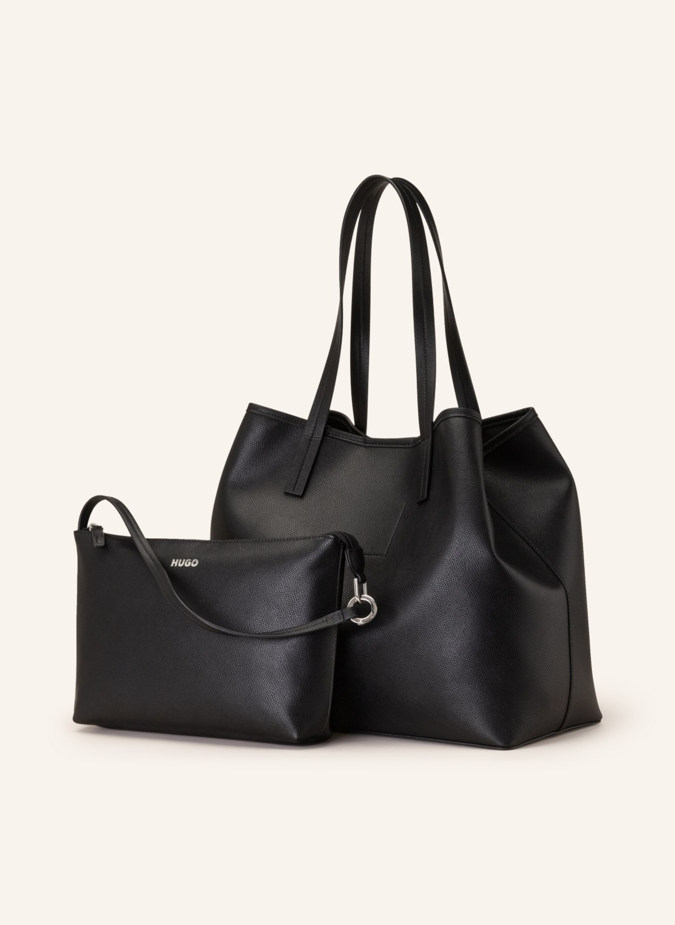 in black Shopper with CHRIS pouch HUGO