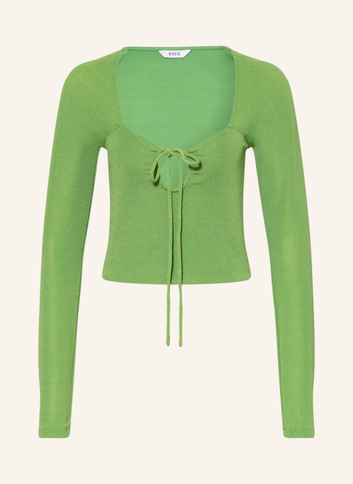 ENVII Long sleeve shirt ENMARS with glitter thread, Color: LIGHT GREEN (Image 1)