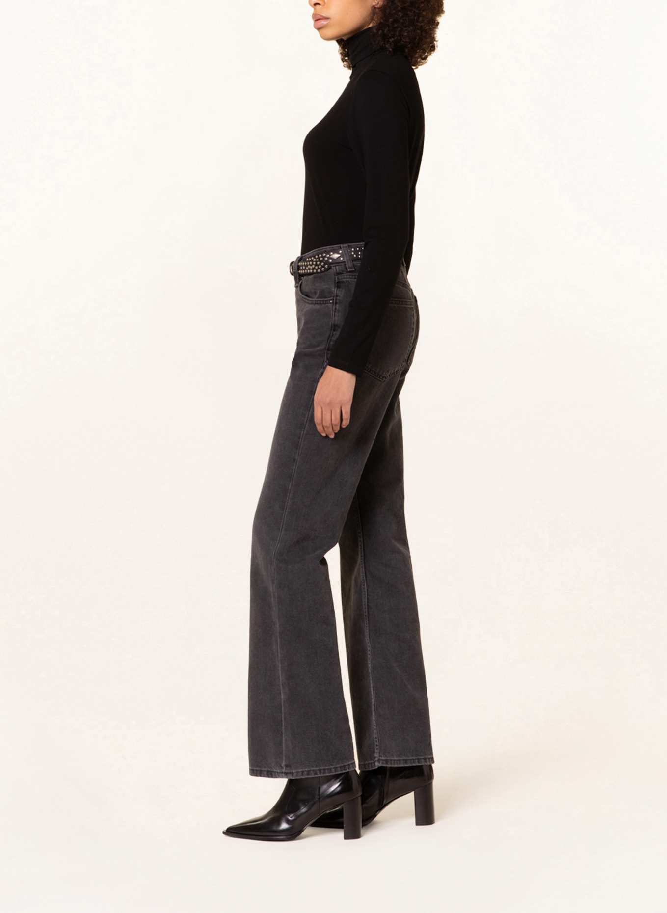Free People Bootcut Jeans AVA, Farbe: 0010 CLASS ACT BLACK (Bild 4)