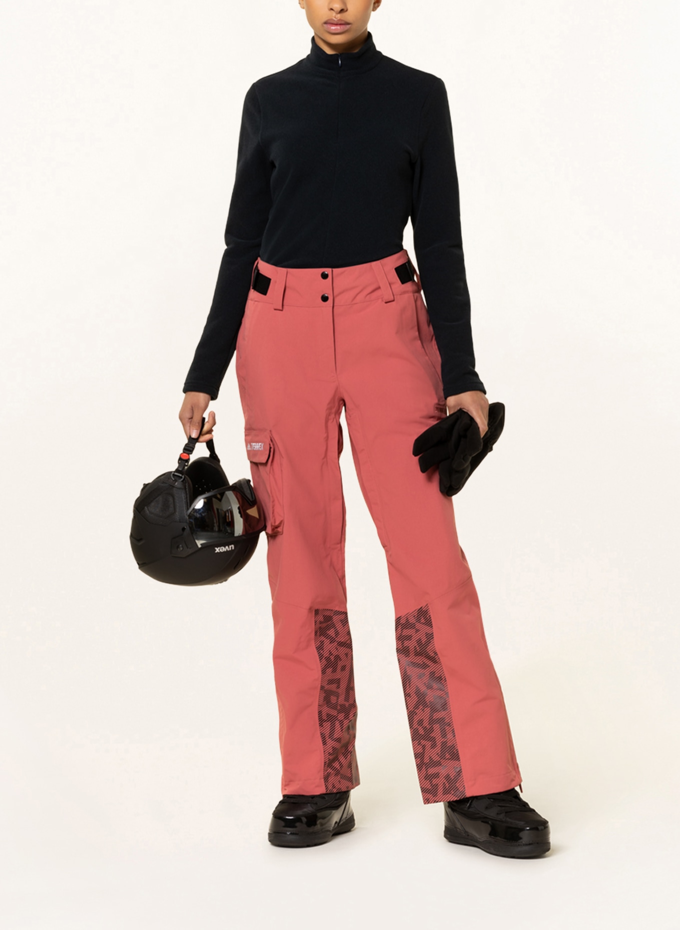 adidas Hardshellové lyžařské kalhoty POST-CONSUMER, Barva: SVĚTLE ČERVENÁ (Obrázek 2)