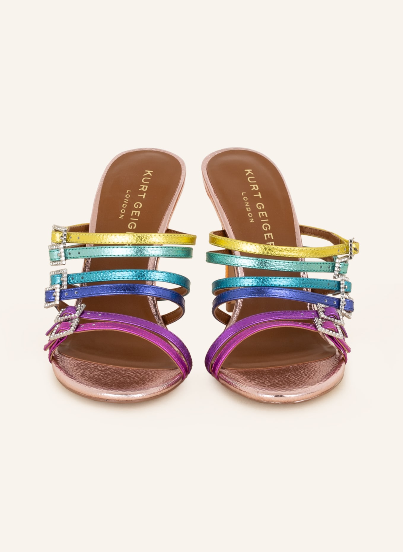 KURT GEIGER Mules PIERRA with decorative gems, Color: BLUE/ PINK/ YELLOW (Image 3)