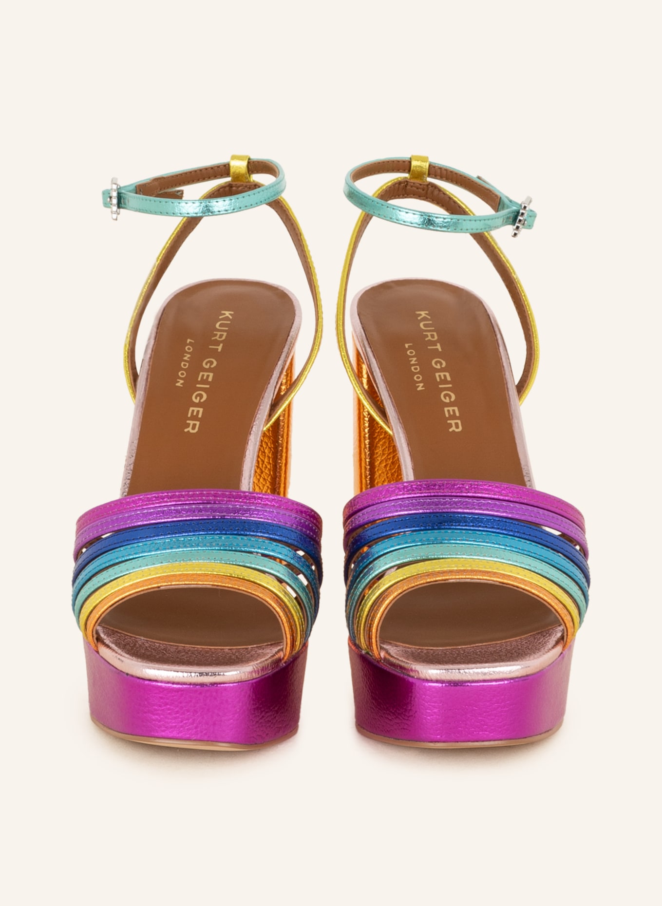 KURT GEIGER Platform sandals PIERRA, Color: ORANGE/ FUCHSIA/ LIGHT BLUE (Image 3)