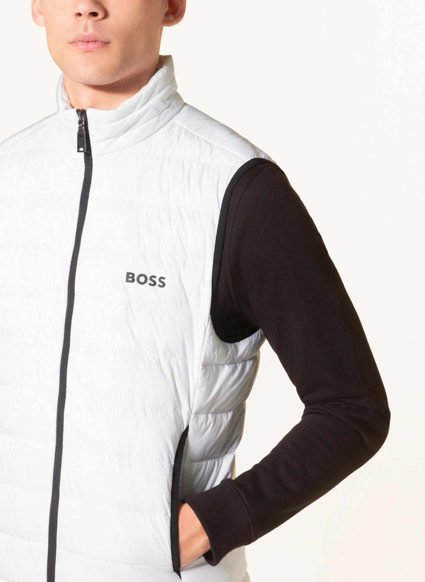BOSS Quilted vest THOR, Color: WHITE/ BLACK (Image 4)