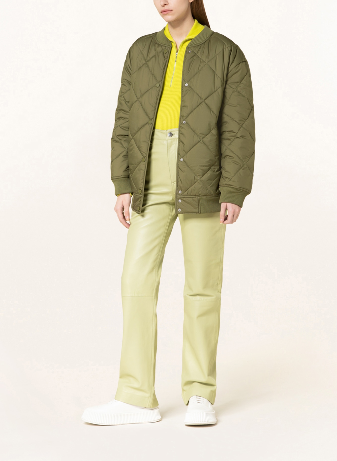 Olive green quilted jacket