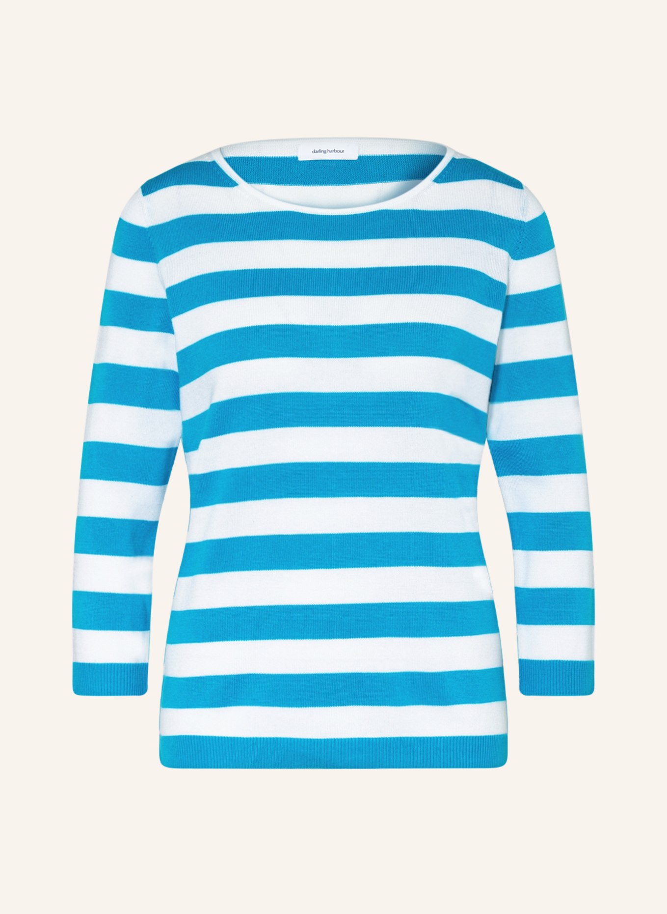 darling harbour Sweater with 3/4 sleeves , Color: WHITE/ BLUE (Image 1)