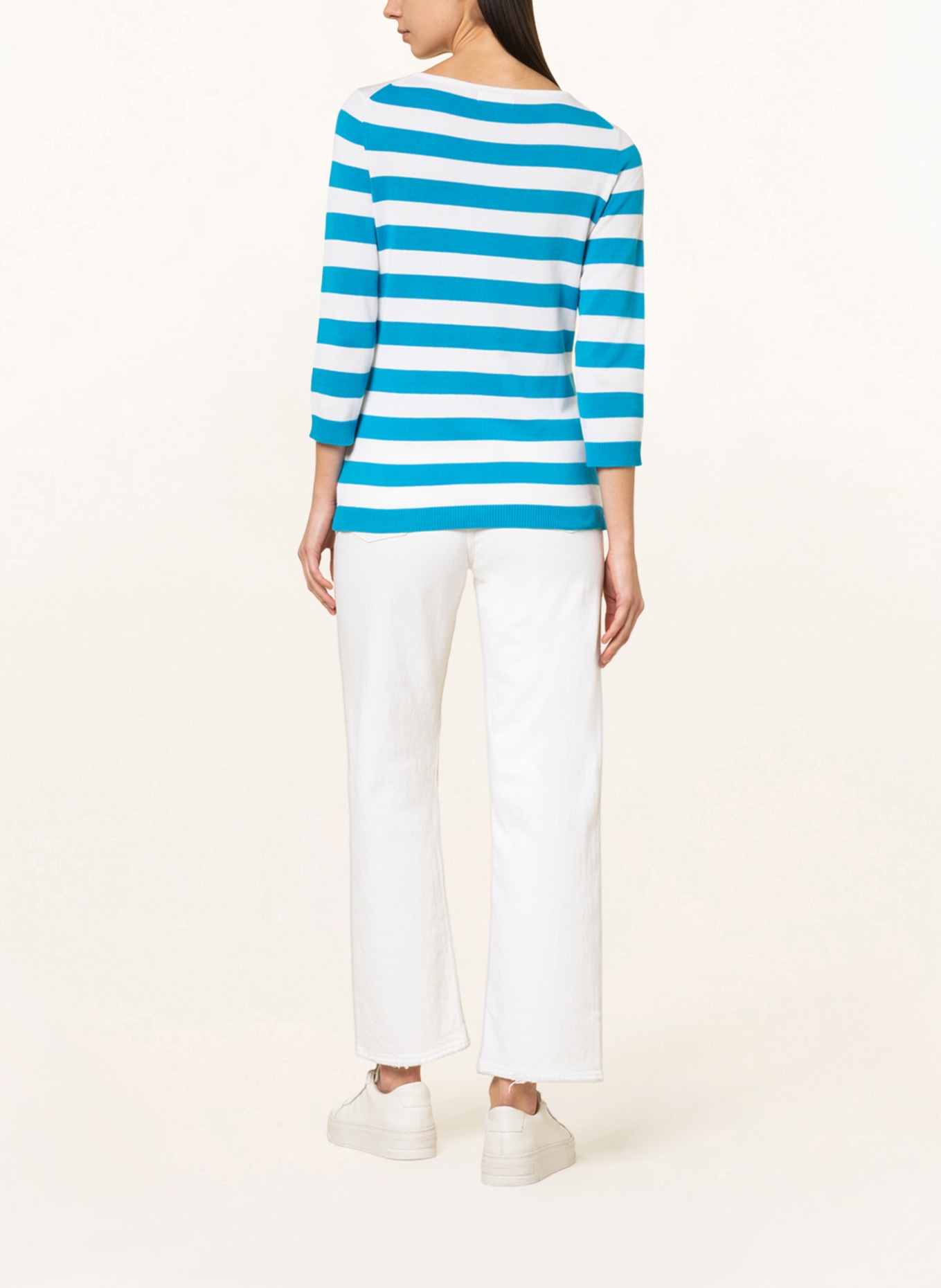 darling harbour Sweater with 3/4 sleeves , Color: WHITE/ BLUE (Image 3)