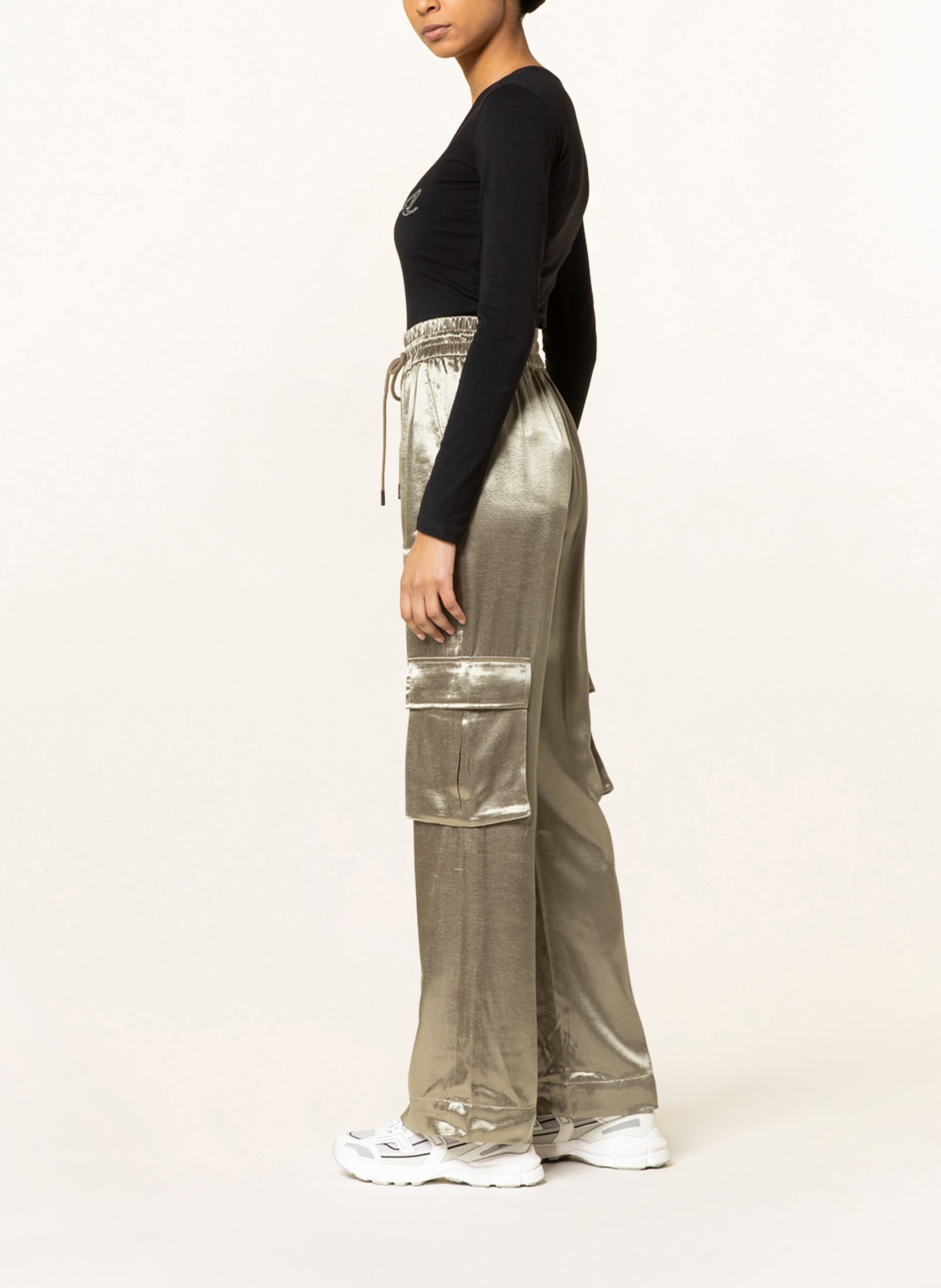 GUESS Spodnie CHANTAL w stylu dresowym, Kolor: JASNOZIELONY (Obrazek 4)