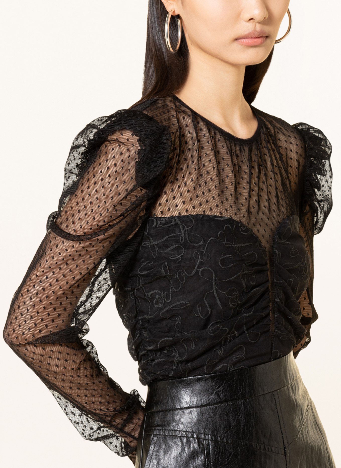 Lala Berlin Shirt blouse TIKA made of mesh, Color: BLACK (Image 4)