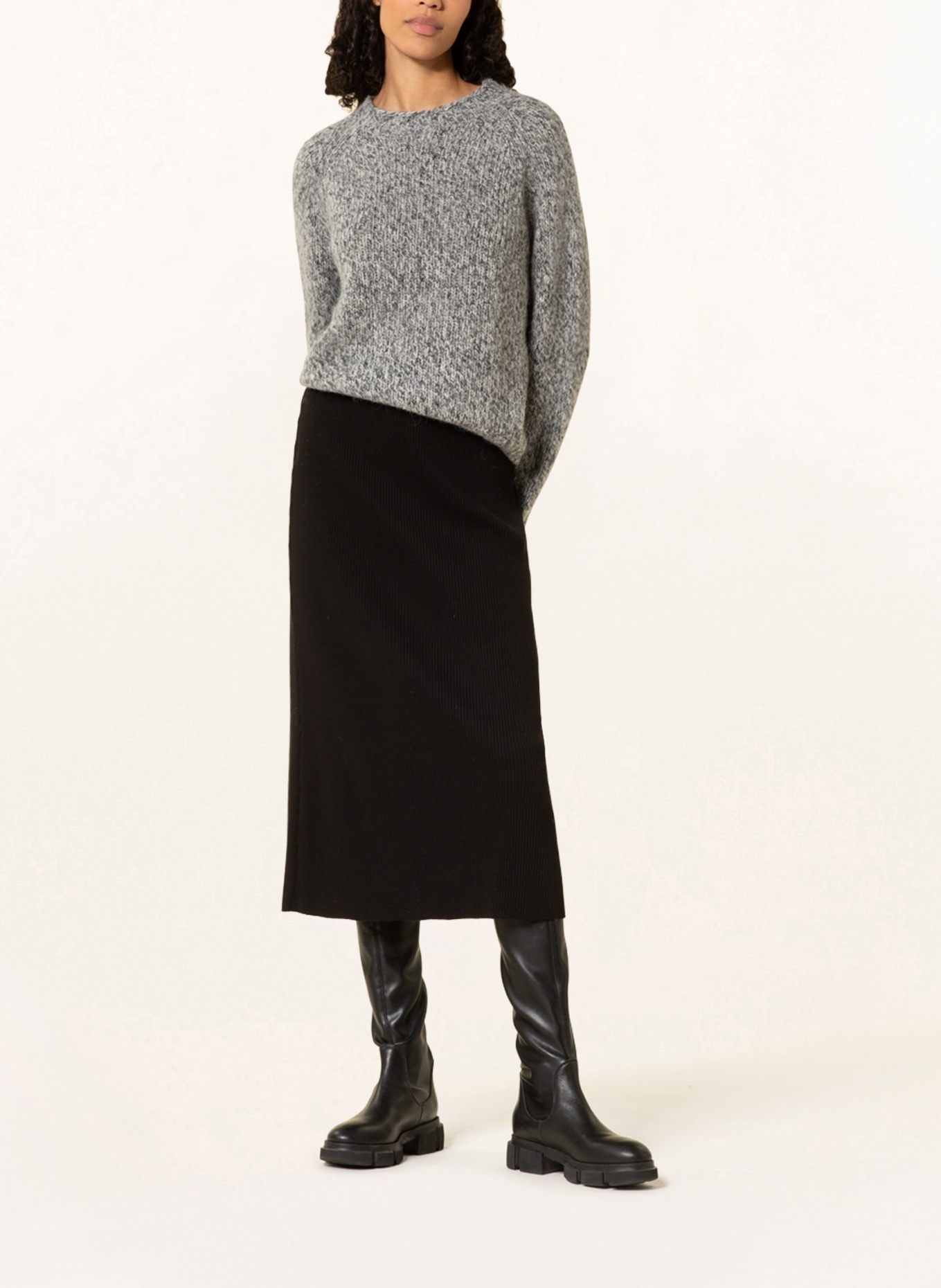 DRYKORN Pullover SELLIE mit Alpaka: GRAU / HELLGRAU / DUNKELGRAU