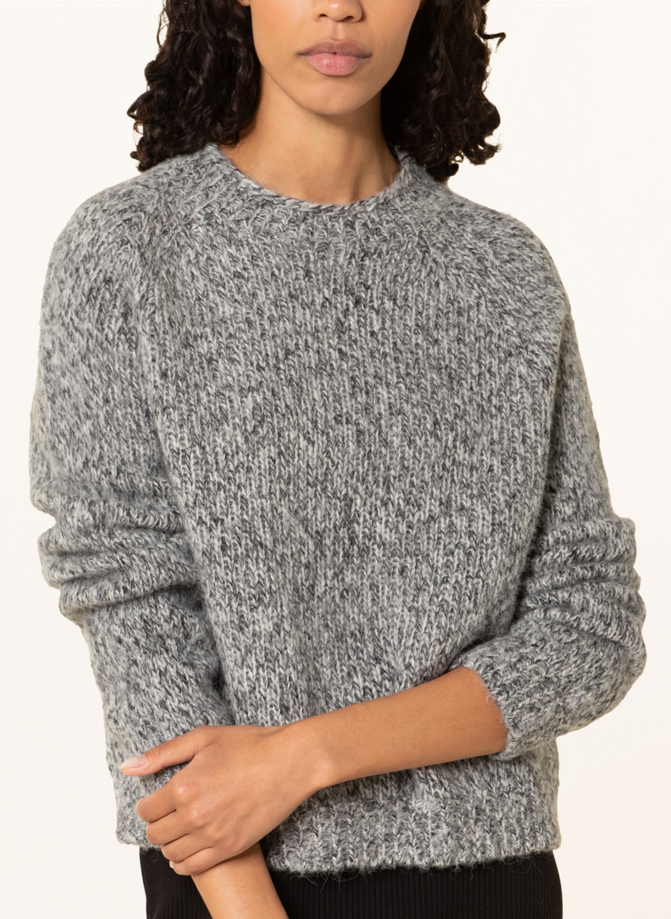 DRYKORN Pullover SELLIE mit Alpaka: GRAU / HELLGRAU / DUNKELGRAU