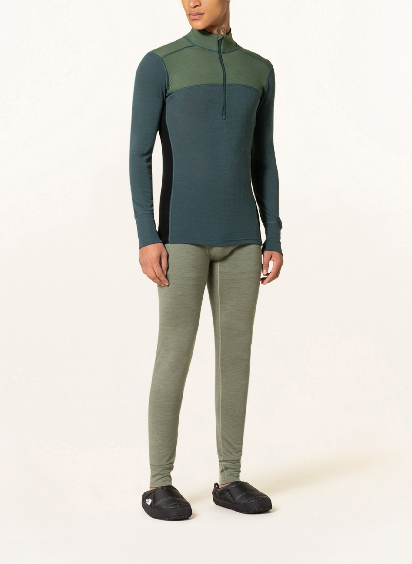 DEVOLD Functional underwear shirt LAUPAREN MERINO 190 with mesh, Color: TEAL/ OLIVE/ BLACK (Image 2)