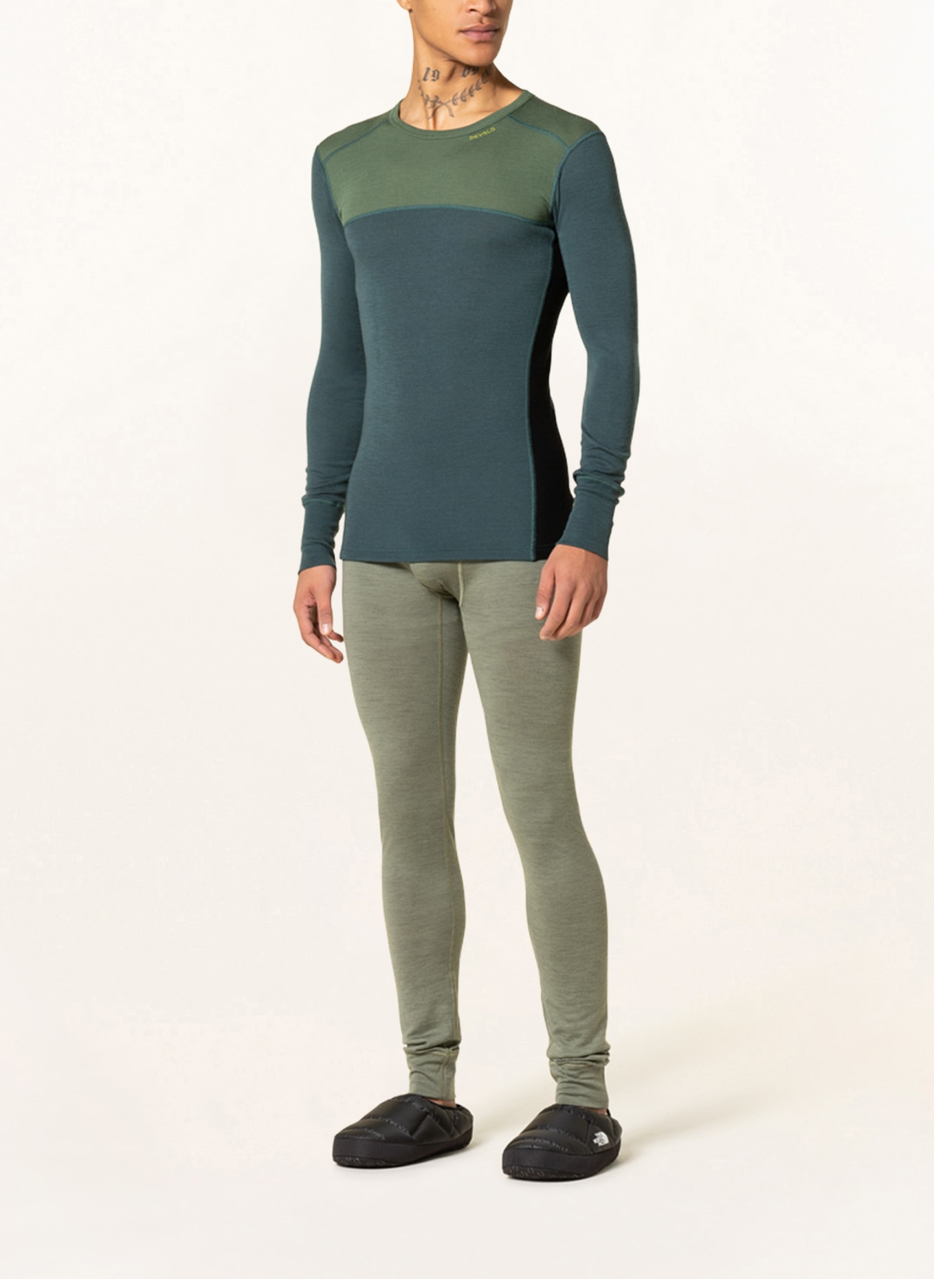 DEVOLD Functional underwear shirt LAUPAREN MERINO 190 made of merino wool , Color: TEAL/ OLIVE/ BLACK (Image 2)