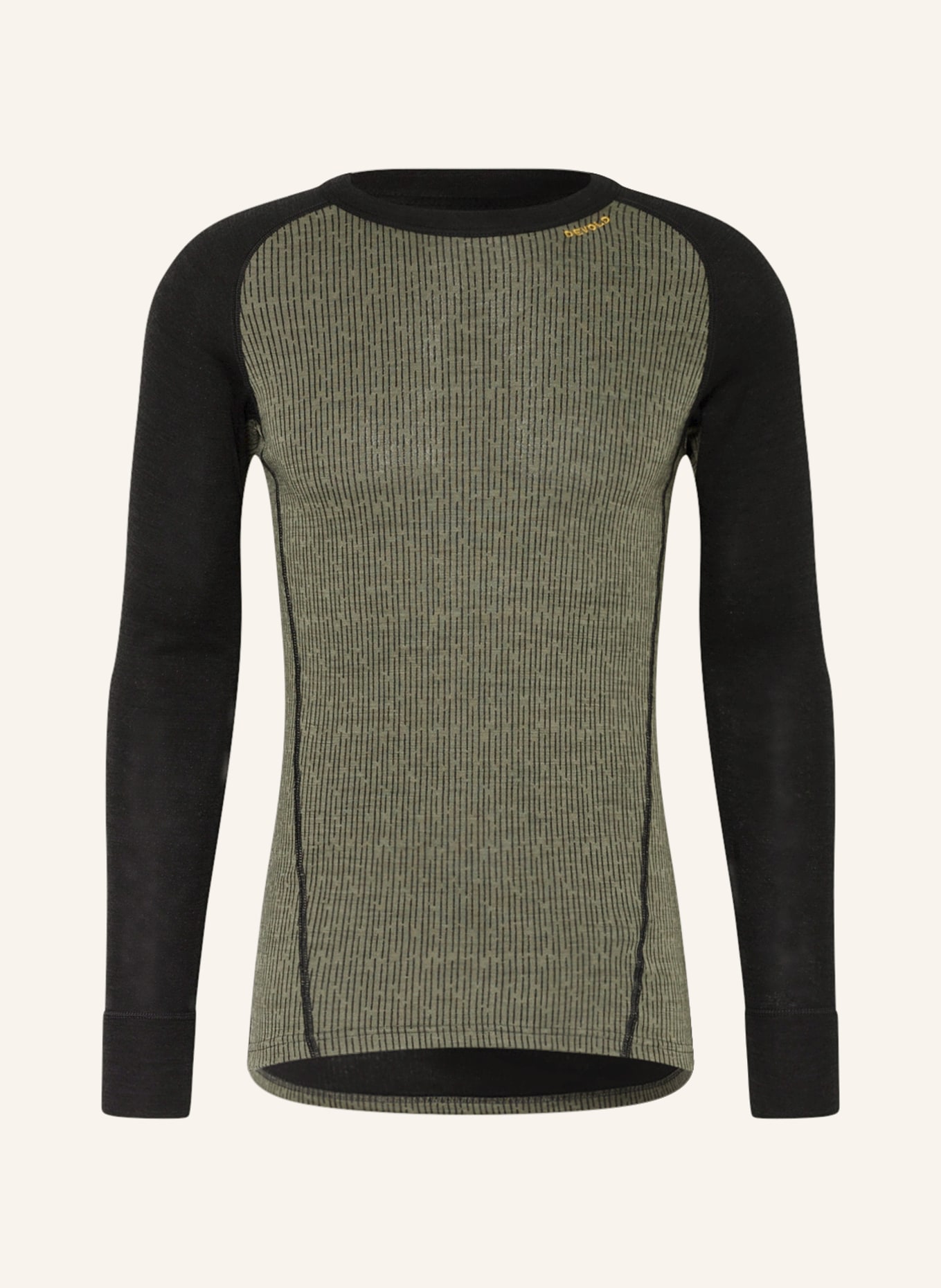 DEVOLD Functional underwear shirt DUO ACTIVE in merino wool, Color: BLACK/ OLIVE (Image 1)