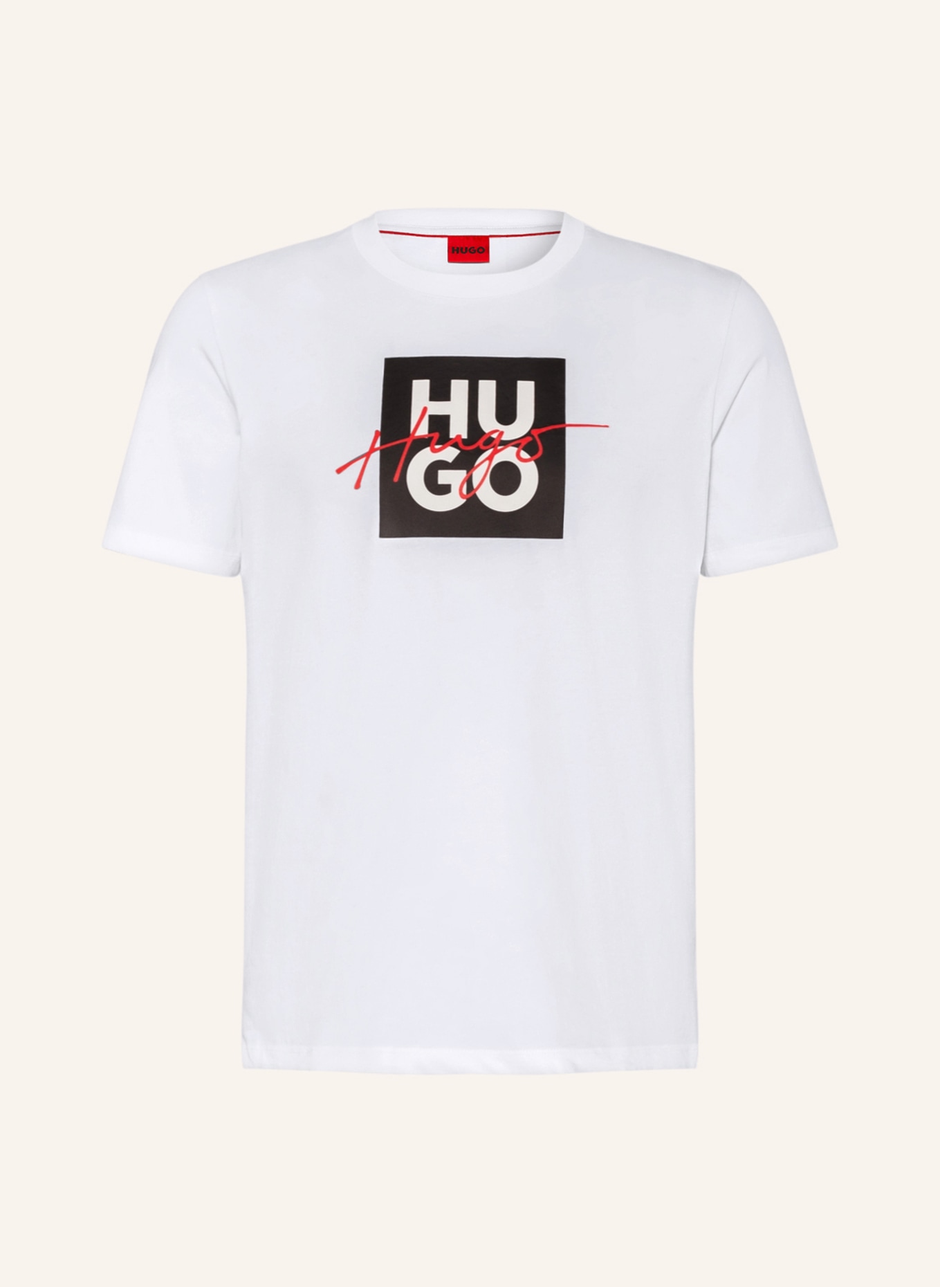 HUGO T-shirt DALPACA, Color: WHITE/ BLACK/ RED (Image 1)