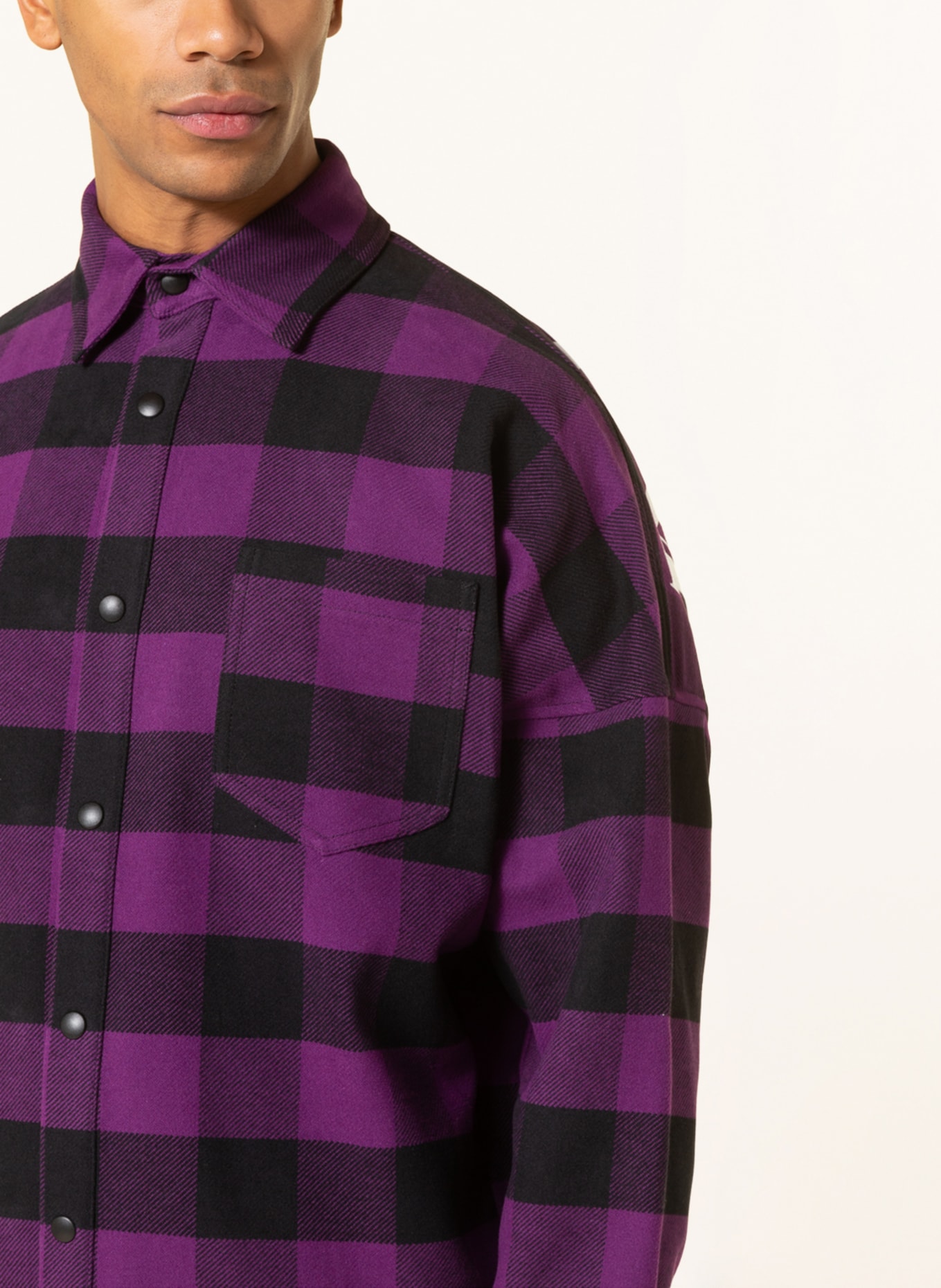 Palm Angels Flannel overshirt, Color: FUCHSIA/ BLACK (Image 4)