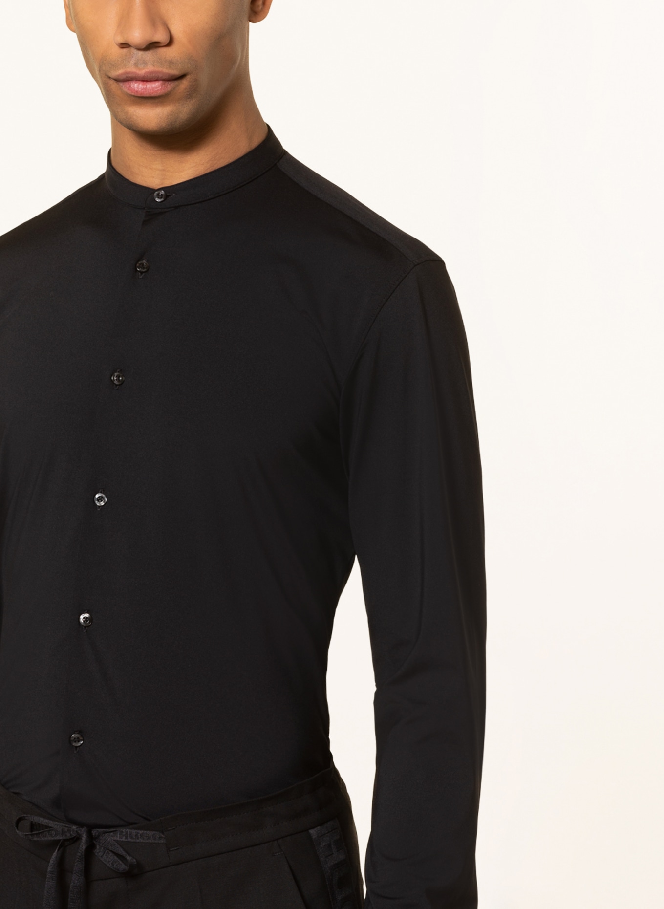 HUGO Jersey shirt ENRIQUE PERFORMANCE extra slim fit , Color: BLACK (Image 4)
