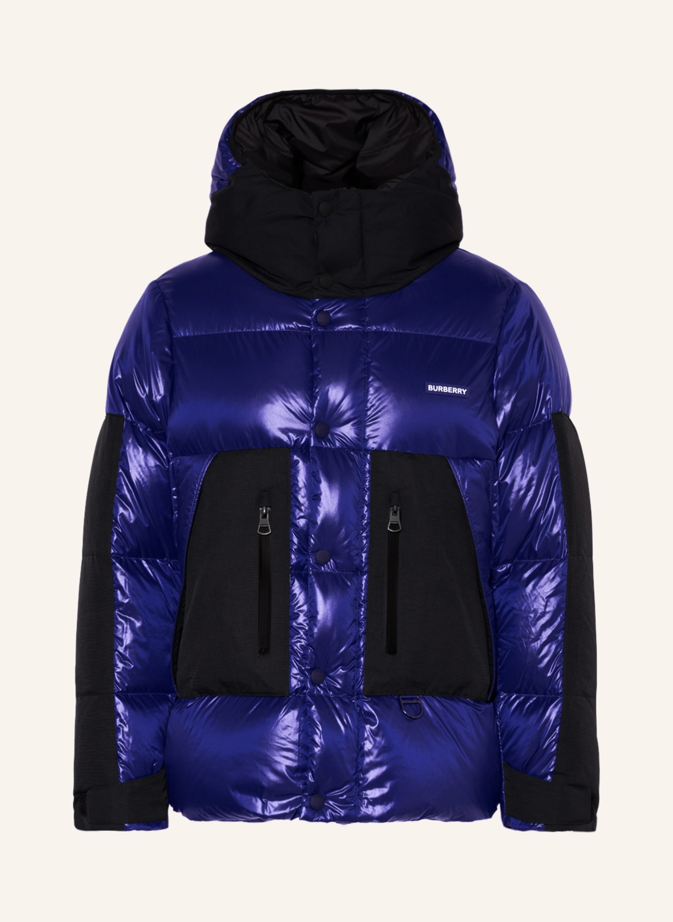 BURBERRY Down jacket BRENDAN in mixed materials, Color: BLUE/ BLACK (Image 1)