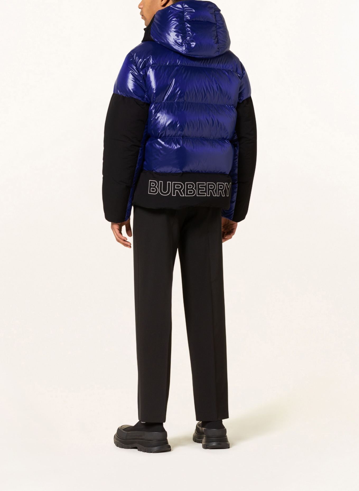BURBERRY Down jacket BRENDAN in mixed materials, Color: BLUE/ BLACK (Image 3)