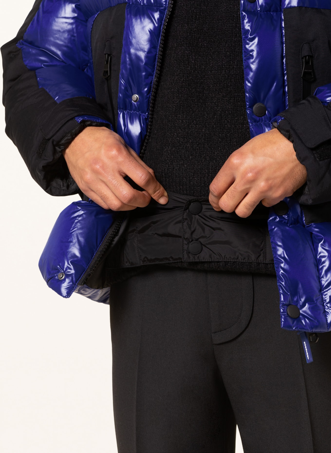 BURBERRY Down jacket BRENDAN in mixed materials, Color: BLUE/ BLACK (Image 5)