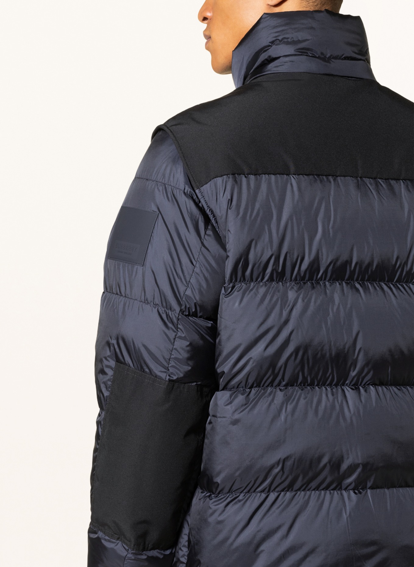 BURBERRY Down jacket with detachable hood and sleeves, Color: DARK BLUE/ BLACK (Image 7)