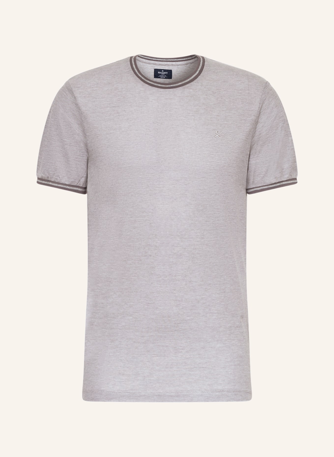 HACKETT LONDON T-shirt z materiału pika, Kolor: SZARY (Obrazek 1)