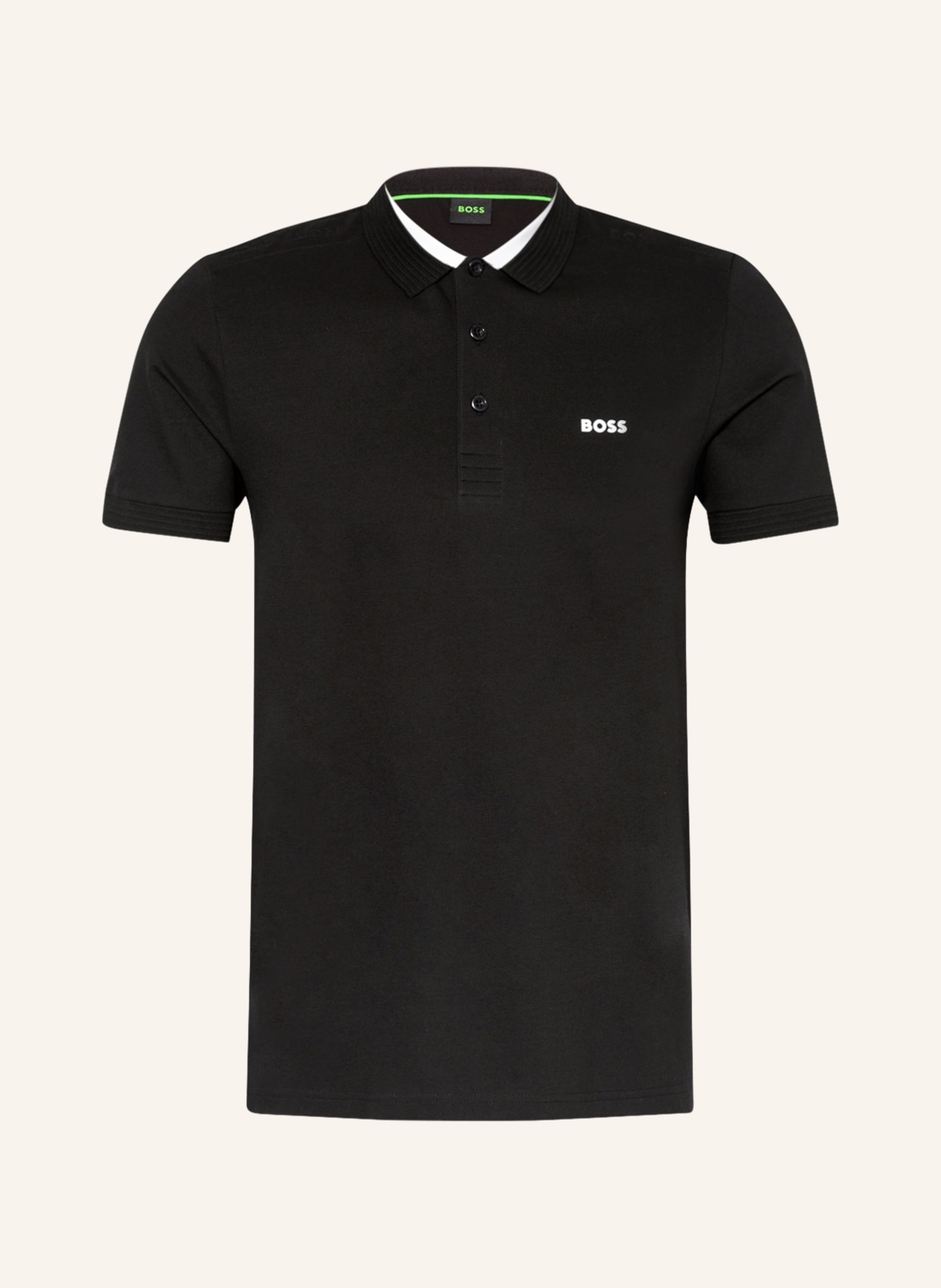 BOSS Piqué polo shirt PAULE slim fit, Color: BLACK (Image 1)