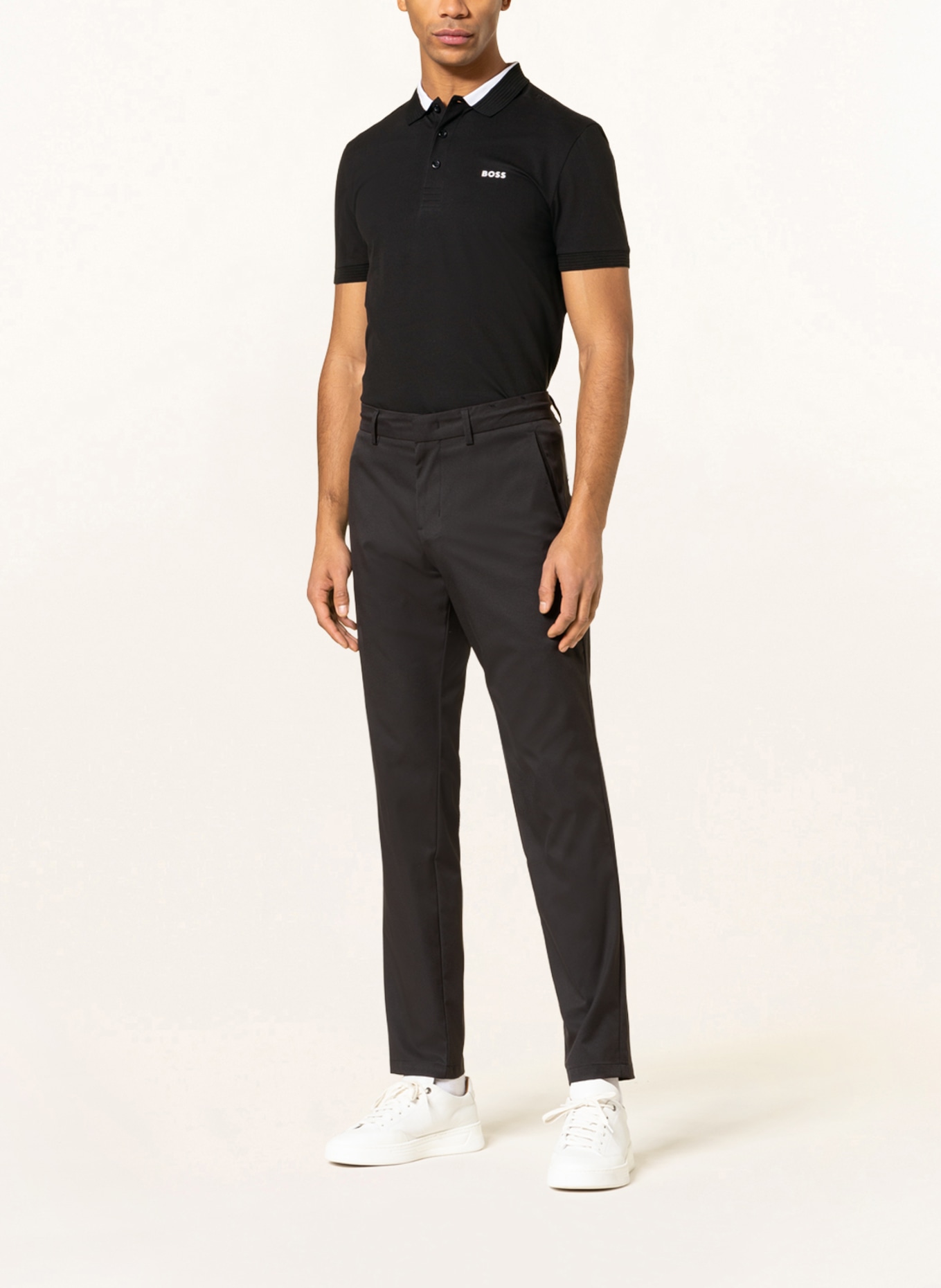 BOSS Piqué polo shirt PAULE slim fit, Color: BLACK (Image 2)