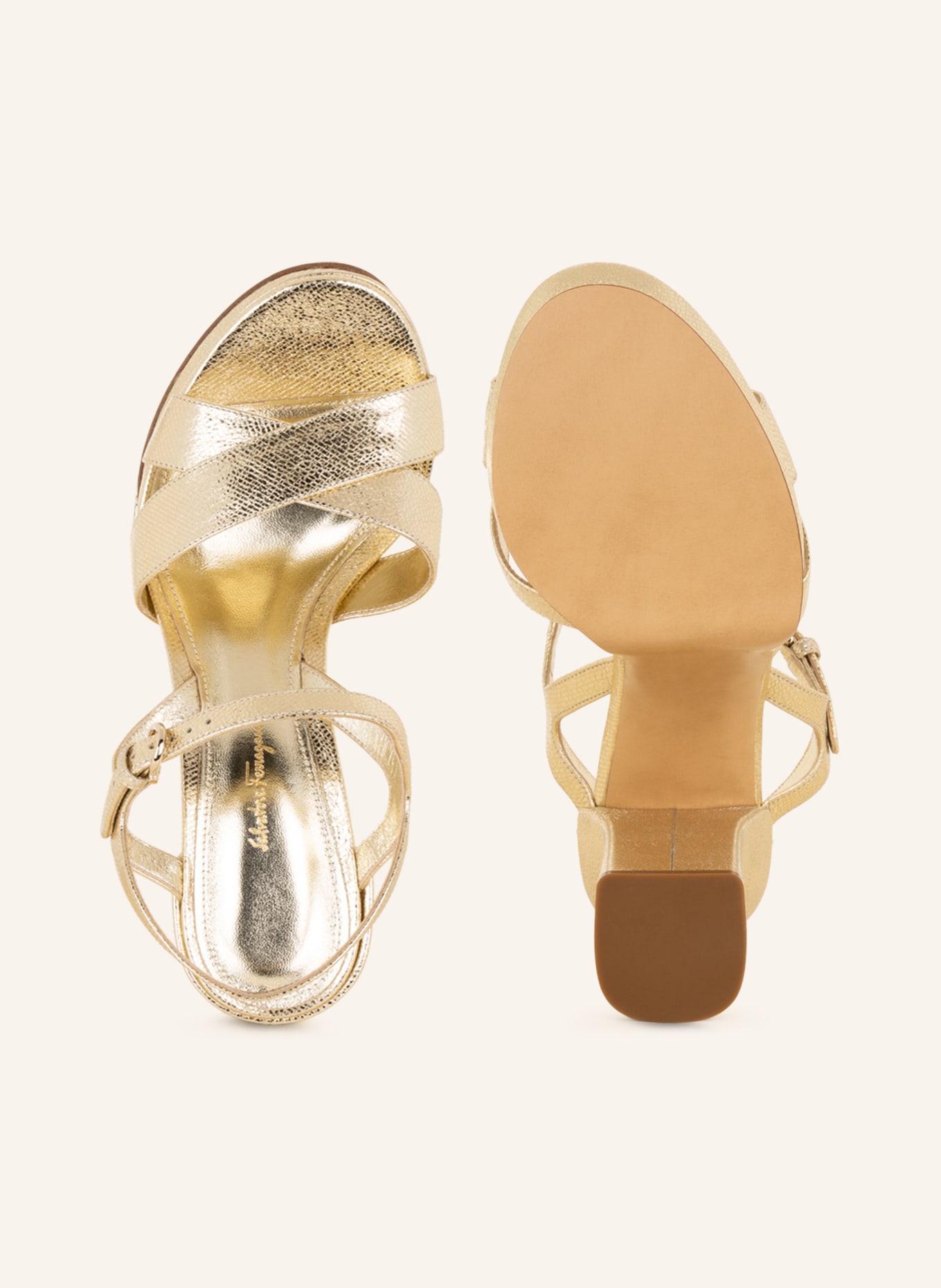 FERRAGAMO Platform sandals SONYA, Color: GOLD (Image 5)