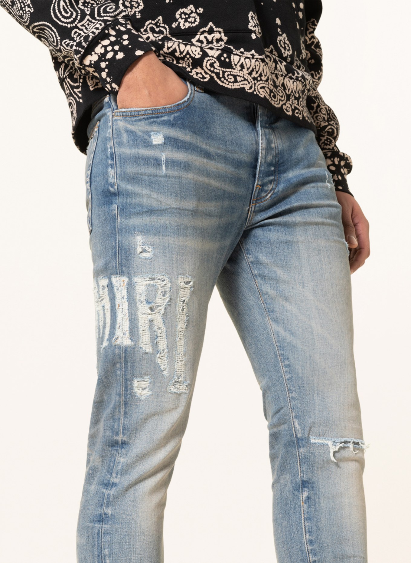 AMIRI Destroyed jeans extra slim fit, Color: 408 CLAY INDIGO (Image 5)