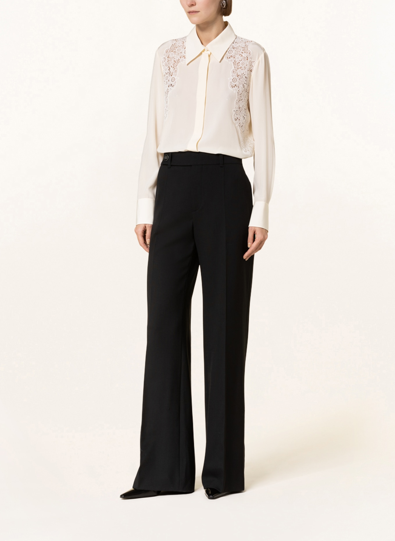 Chloé Shirt blouse in silk with lace, Color: CREAM (Image 2)