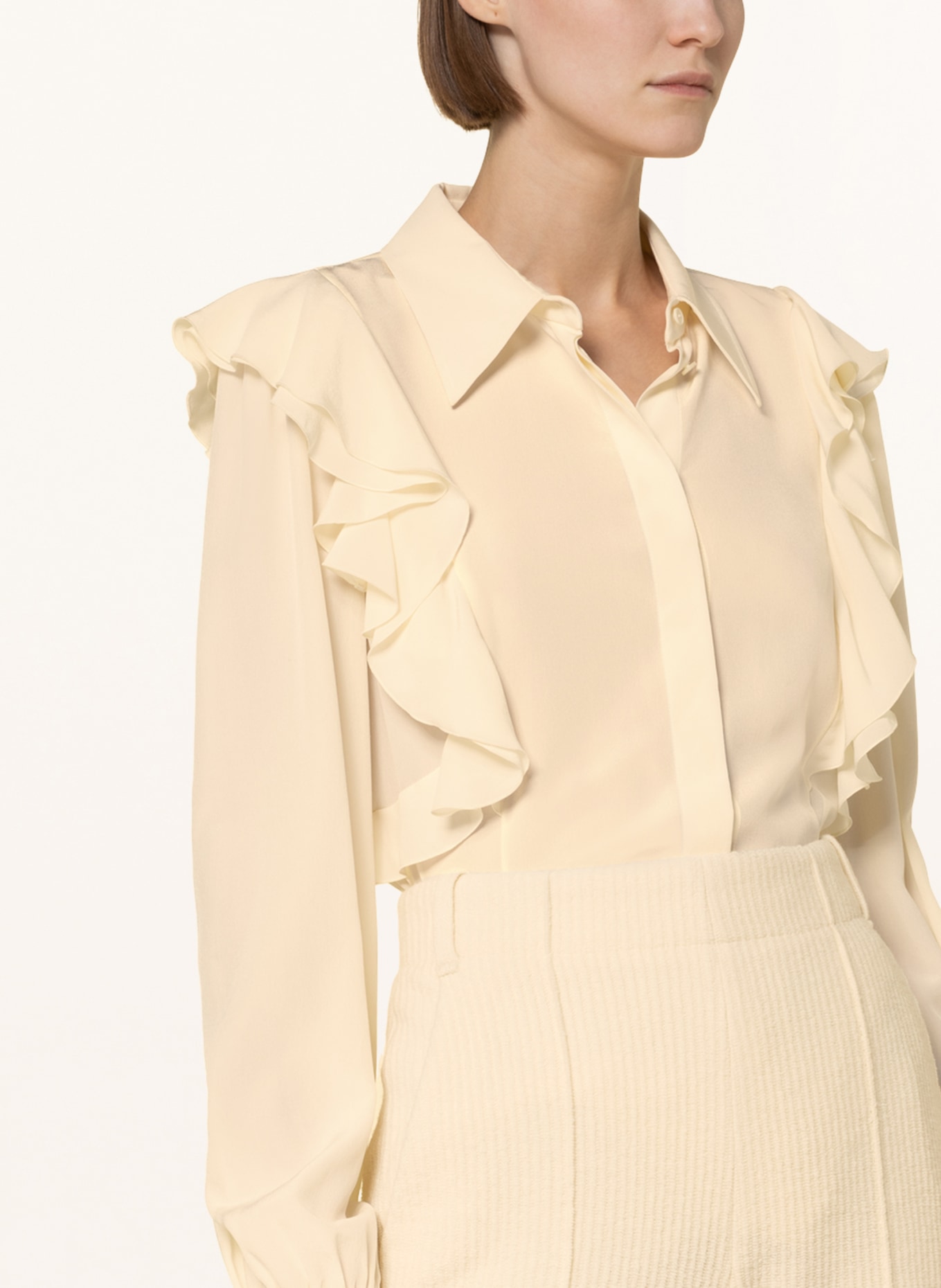 Chloé Shirt blouse made of silk with ruffles, Color: CREAM (Image 4)