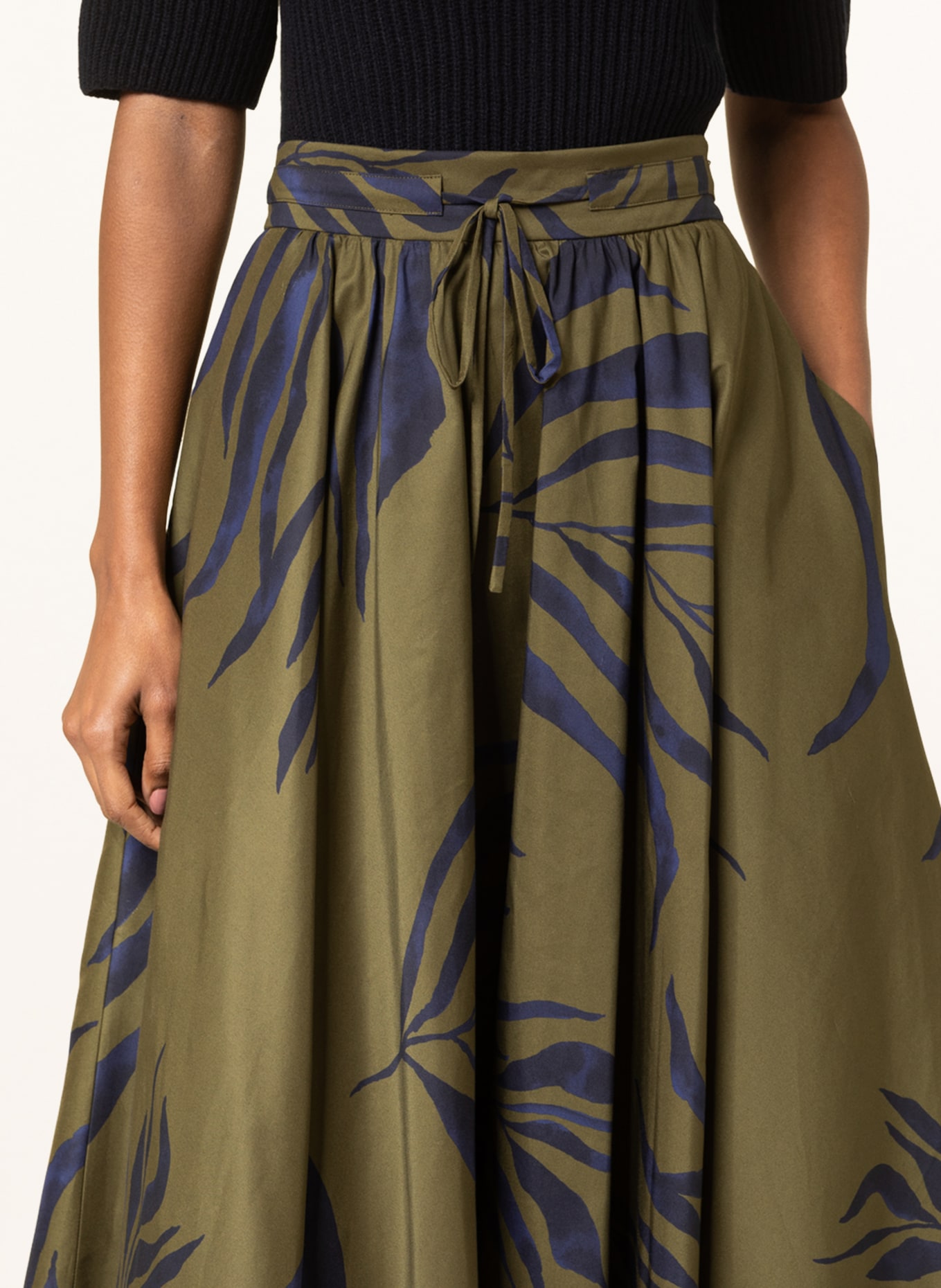 IRIS von ARNIM Skirt TAHIRA with silk, Color: GREEN/ DARK BLUE (Image 4)
