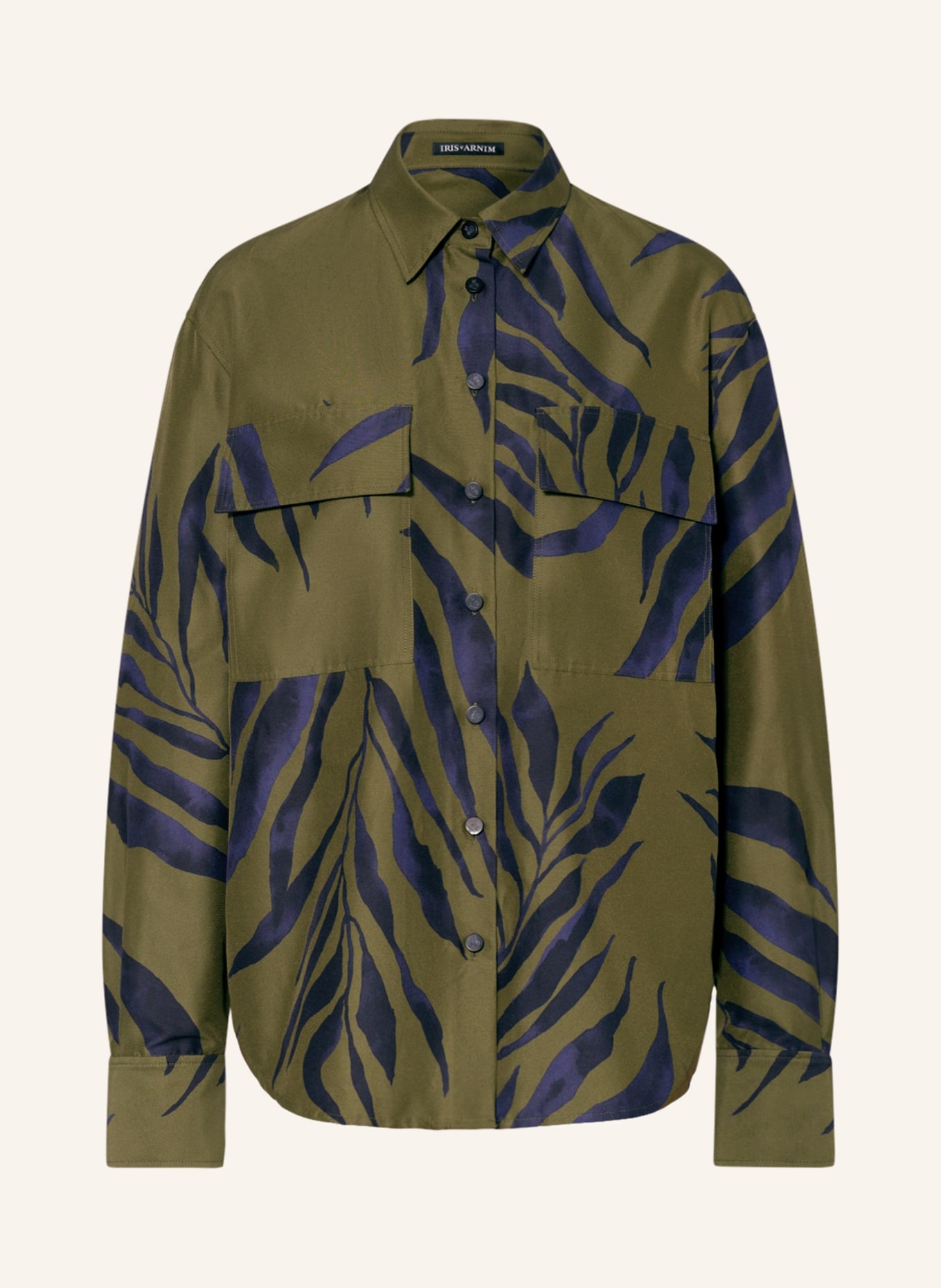 IRIS von ARNIM Shirt blouse TEMBA with silk, Color: GREEN/ DARK BLUE (Image 1)