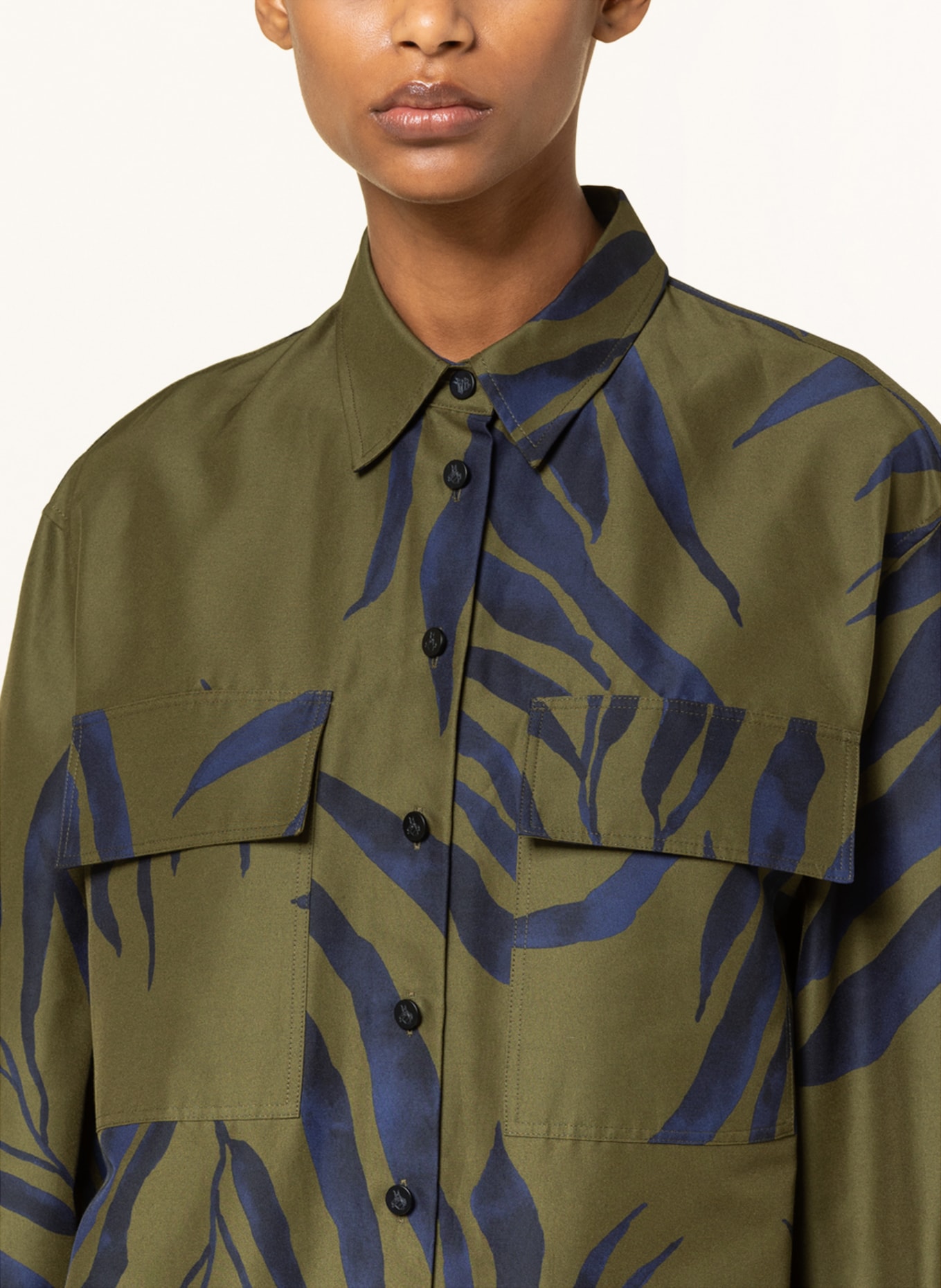 IRIS von ARNIM Shirt blouse TEMBA with silk, Color: GREEN/ DARK BLUE (Image 4)