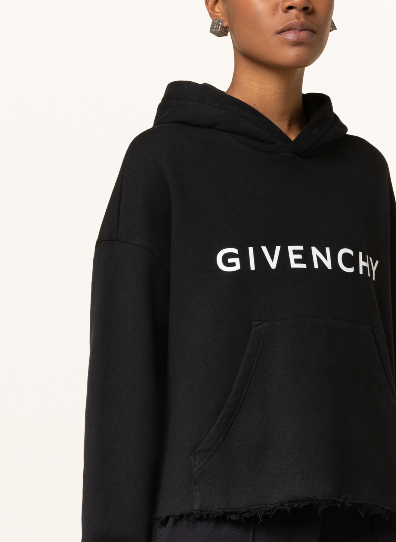 GIVENCHY Cropped hoodie , Color: BLACK (Image 5)