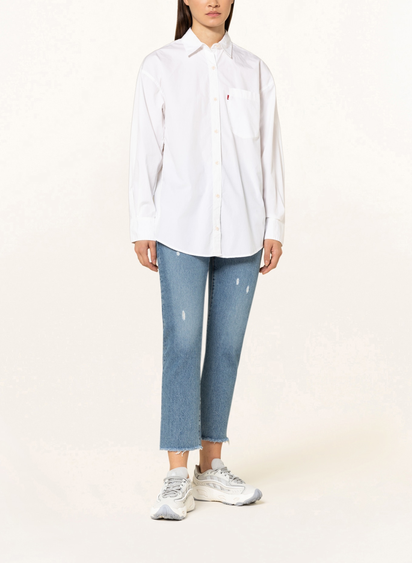 Levi's® Oversized shirt blouse THE EX-BOYFRIEND SHIRT in denim look, Color: WHITE (Image 2)
