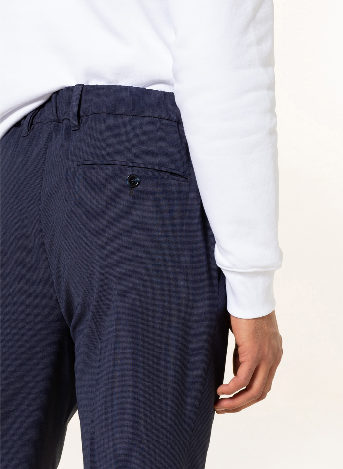 SPSR Spodnie garniturowe extra slim fit , Kolor: GRANATOWY (Obrazek 6)