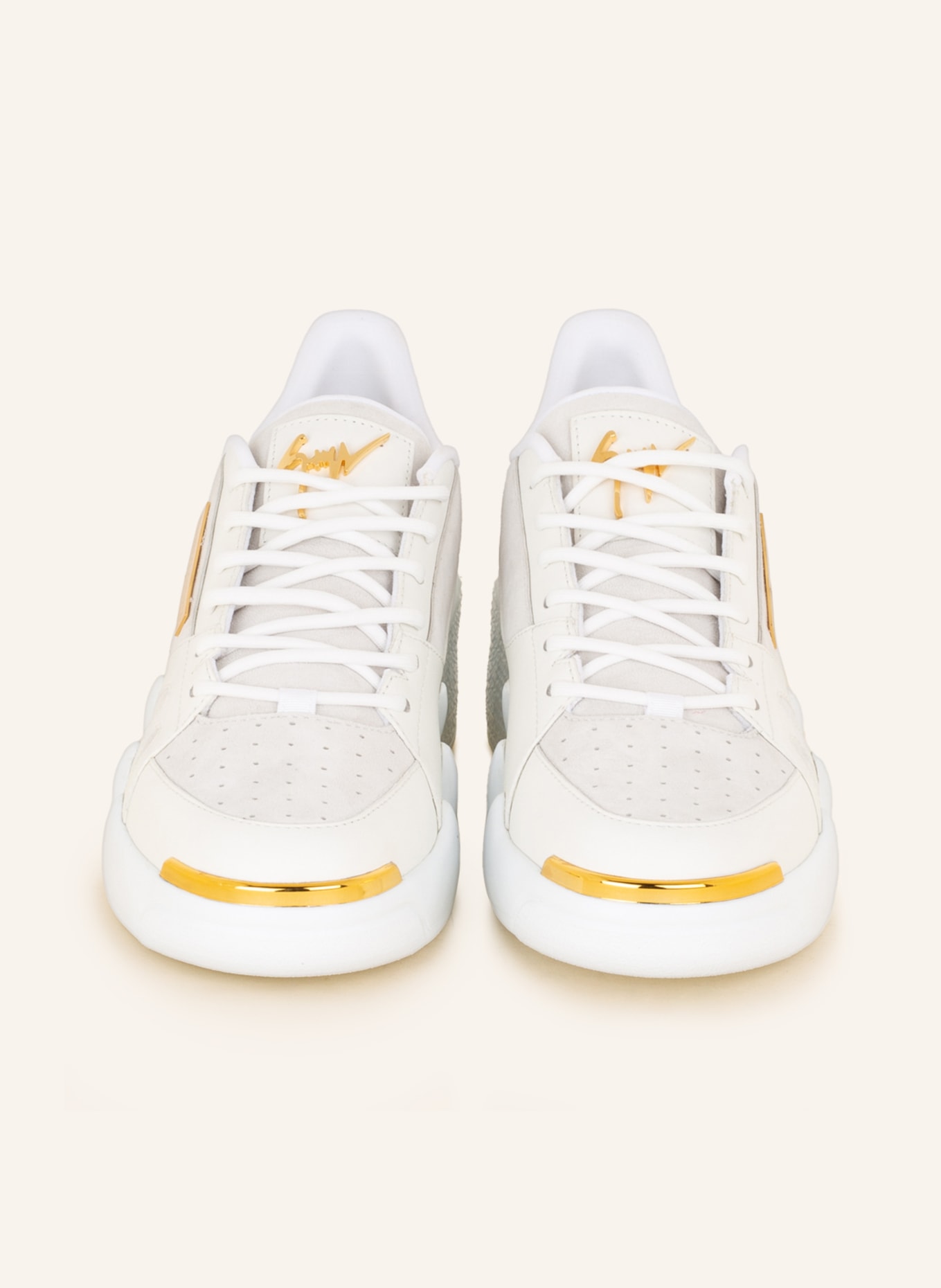 GIUSEPPE ZANOTTI DESIGN Sneakers, Color: ECRU/ LIGHT GRAY/ GOLD (Image 3)