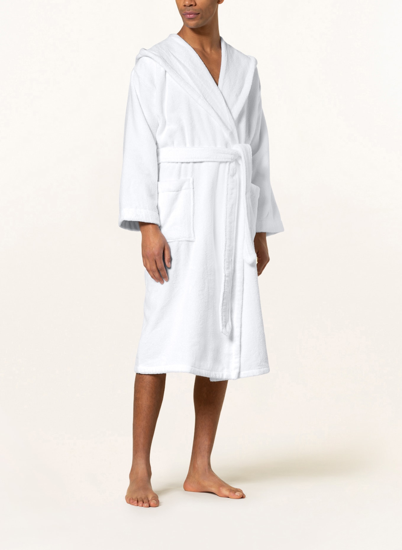 en VOGUE Unisex bathrobe with hood, Color: WHITE (Image 2)