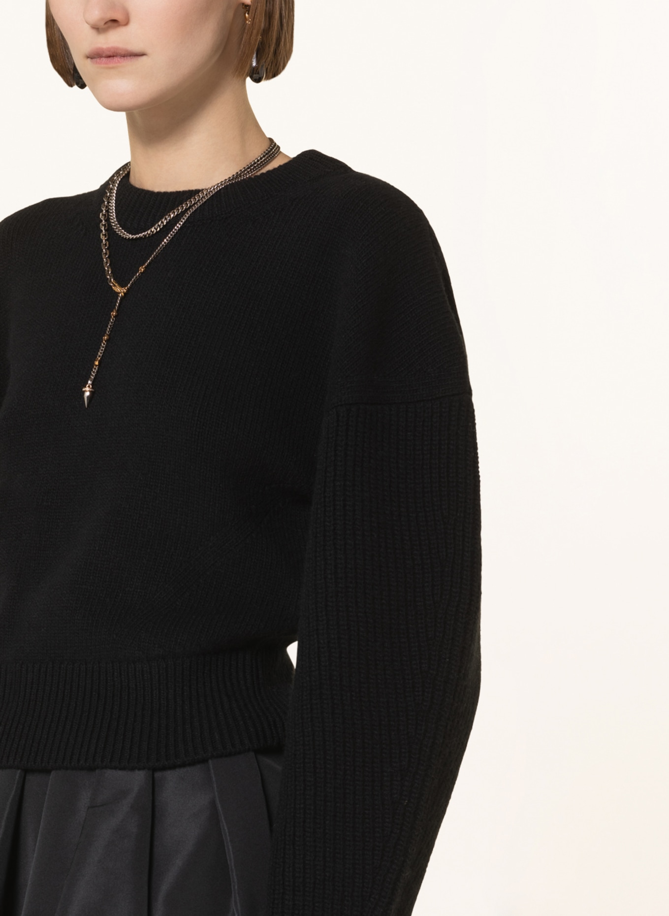 Alexander McQUEEN Cropped sweater, Color: BLACK (Image 4)