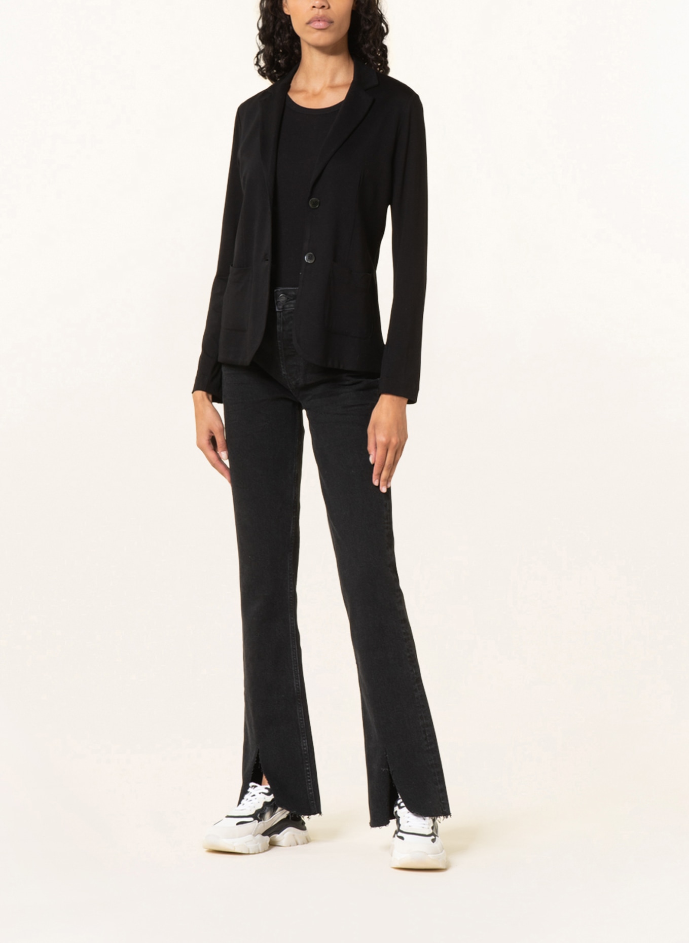 MAJESTIC FILATURES Jersey blazer , Color: BLACK (Image 2)