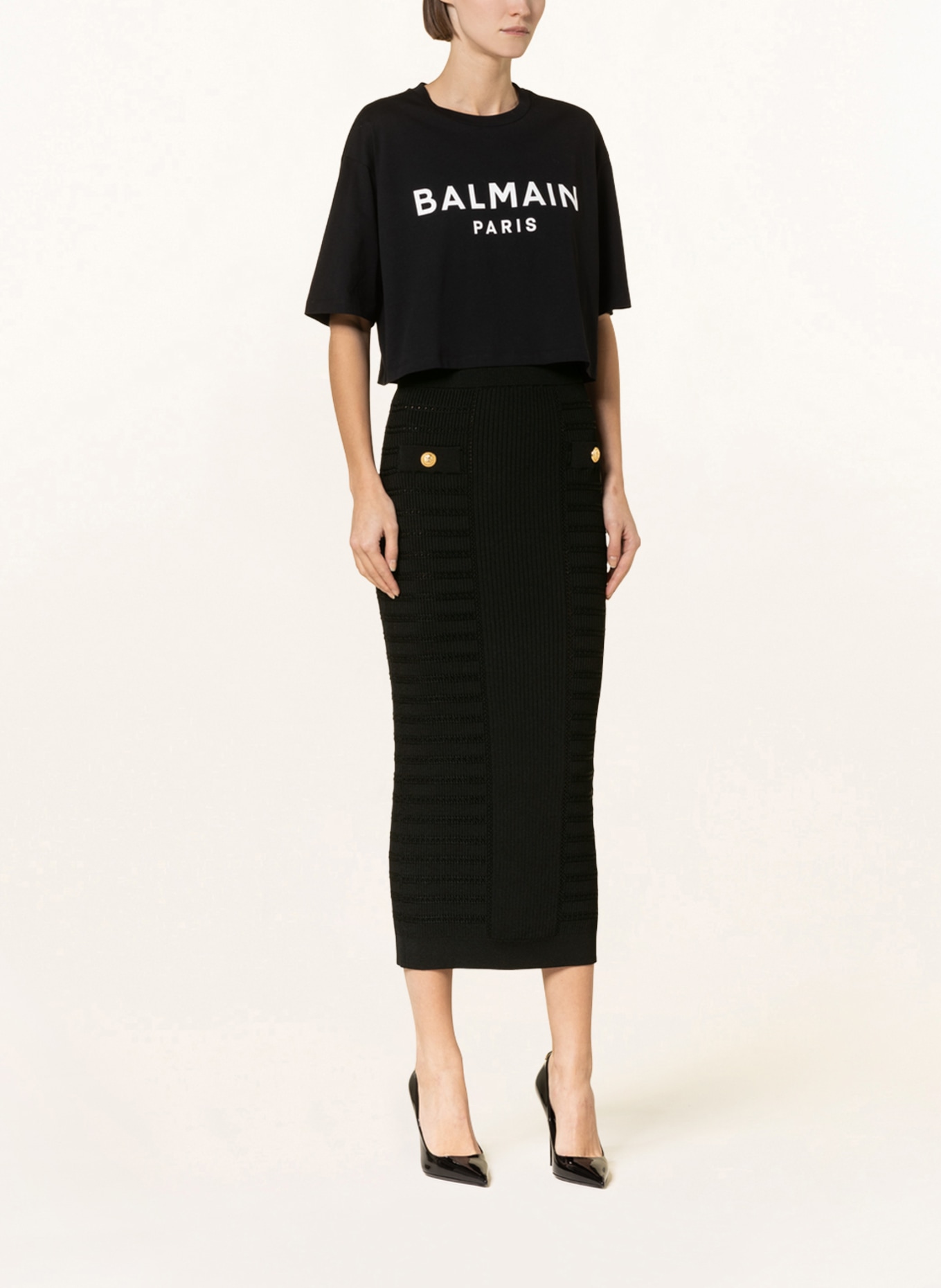 BALMAIN Knit skirt, Color: BLACK (Image 2)