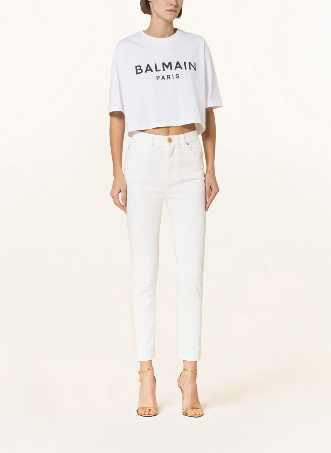 BALMAIN Cropped-Shirt, Farbe: WEISS (Bild 2)