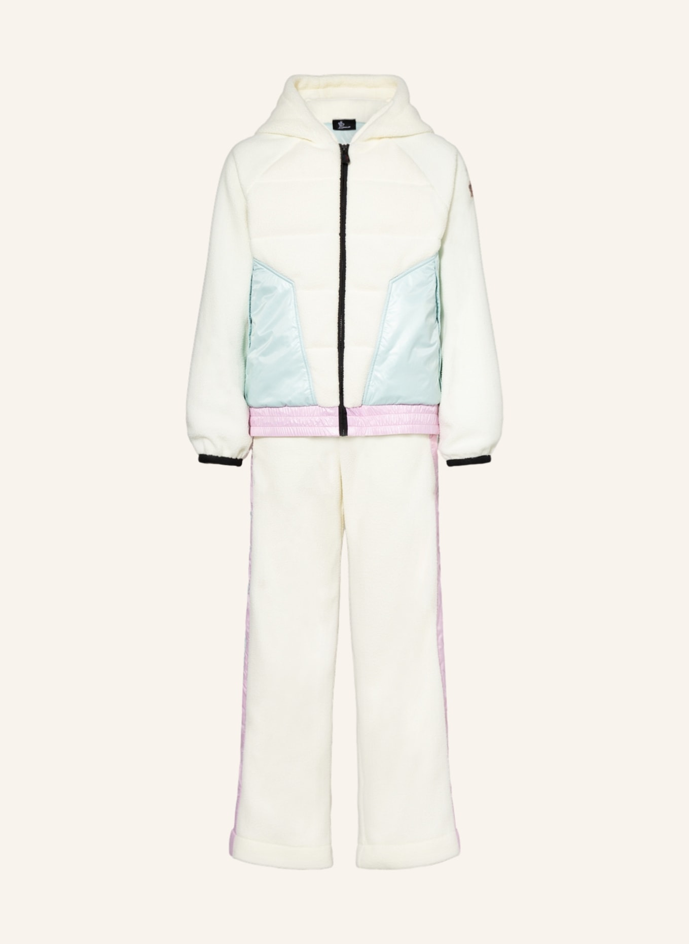 MONCLER enfant Trainingsanzug aus Fleece, Farbe: ECRU/ MINT/ ROSA (Bild 1)