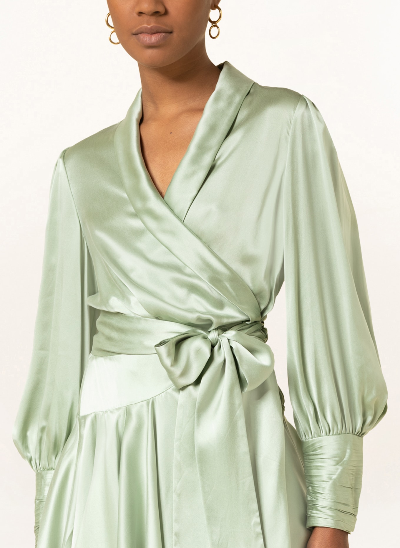 ZIMMERMANN Wrap dress HIGH TIDE made of silk , Color: LIGHT GREEN (Image 4)