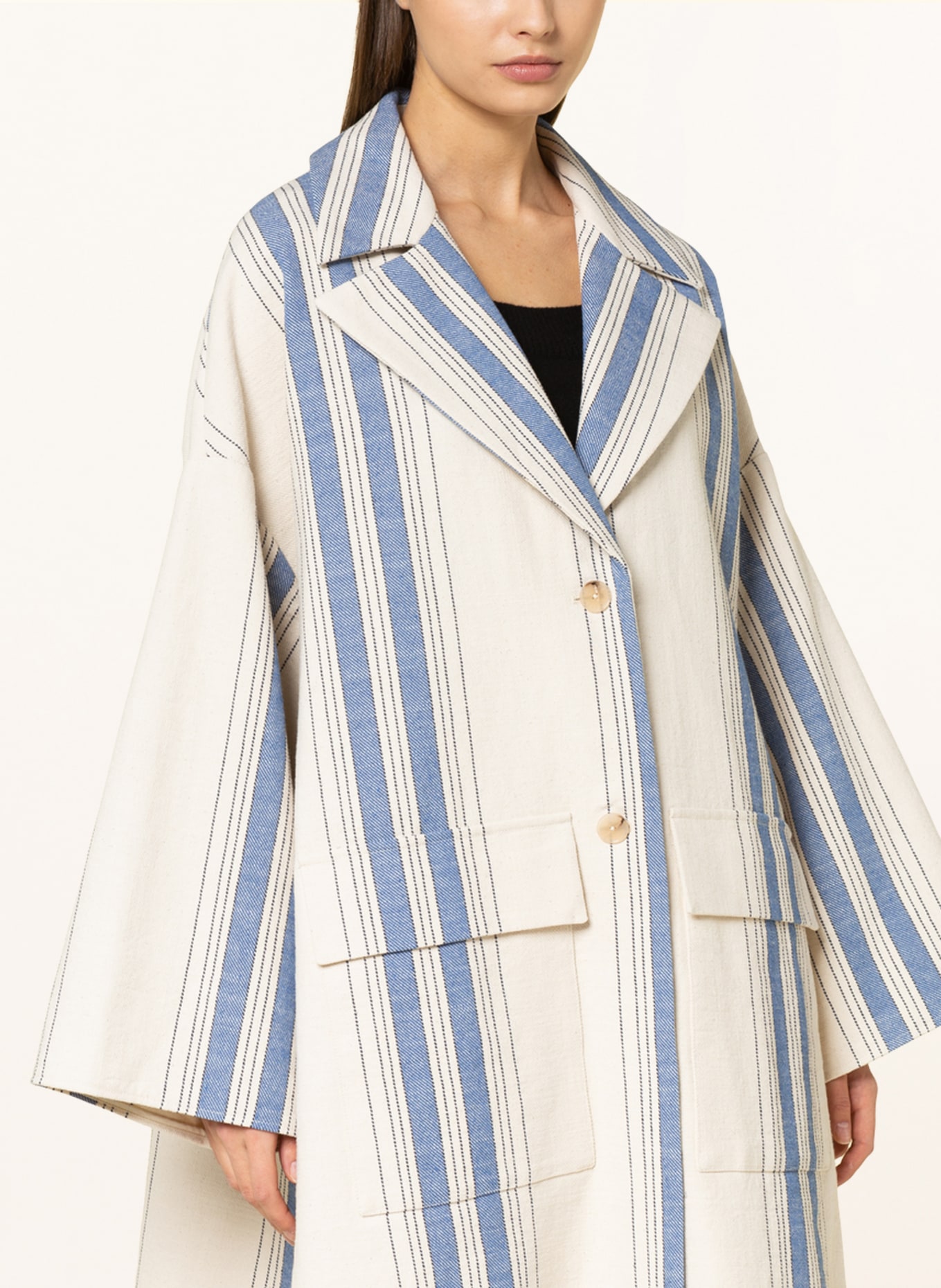 CLOSED Oversized coat , Color: BLUE/ ECRU (Image 4)