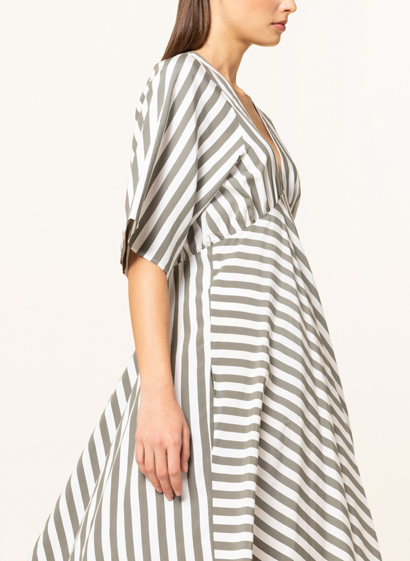 CLOSED Kleid mit 3/4-Arm, Farbe: WEISS/ KHAKI (Bild 4)